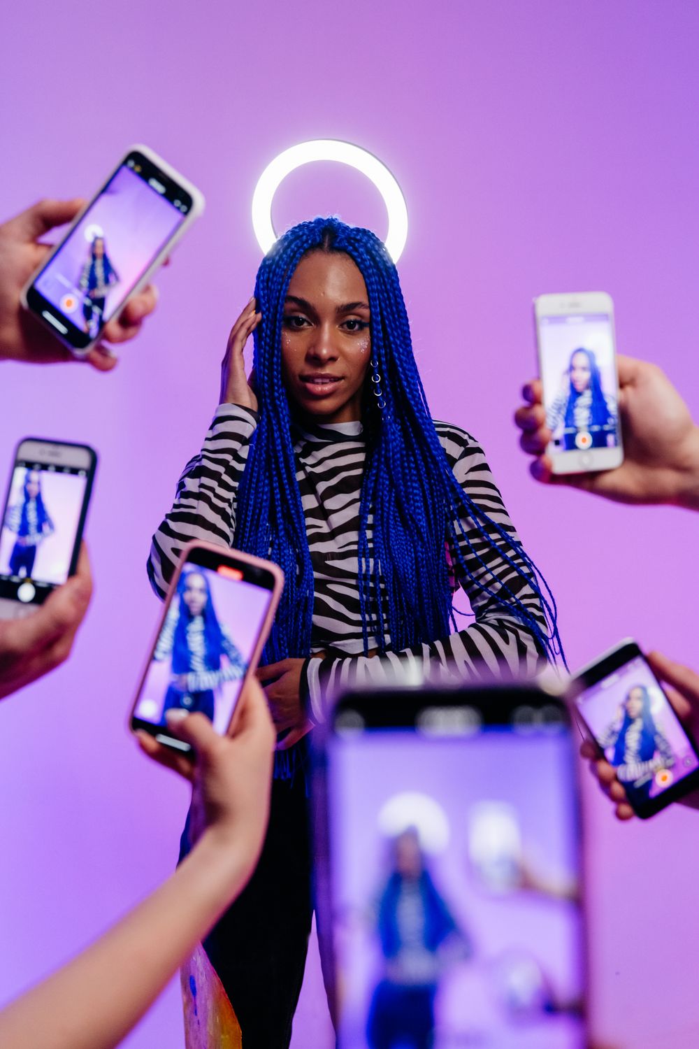 A single portrait on a phone screen — the only input the generator needs